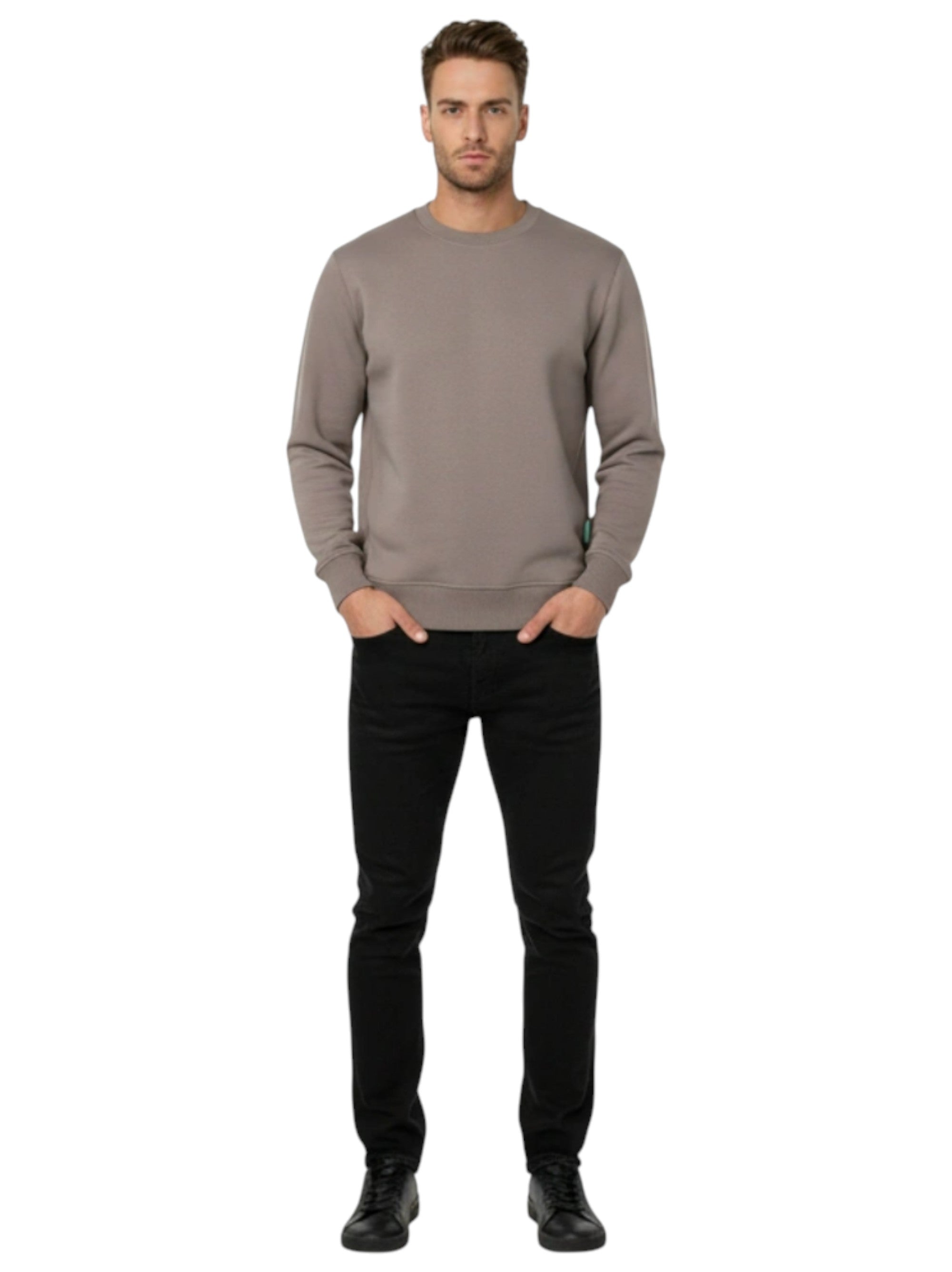Image for Men's Plain Sweaters,Taupe