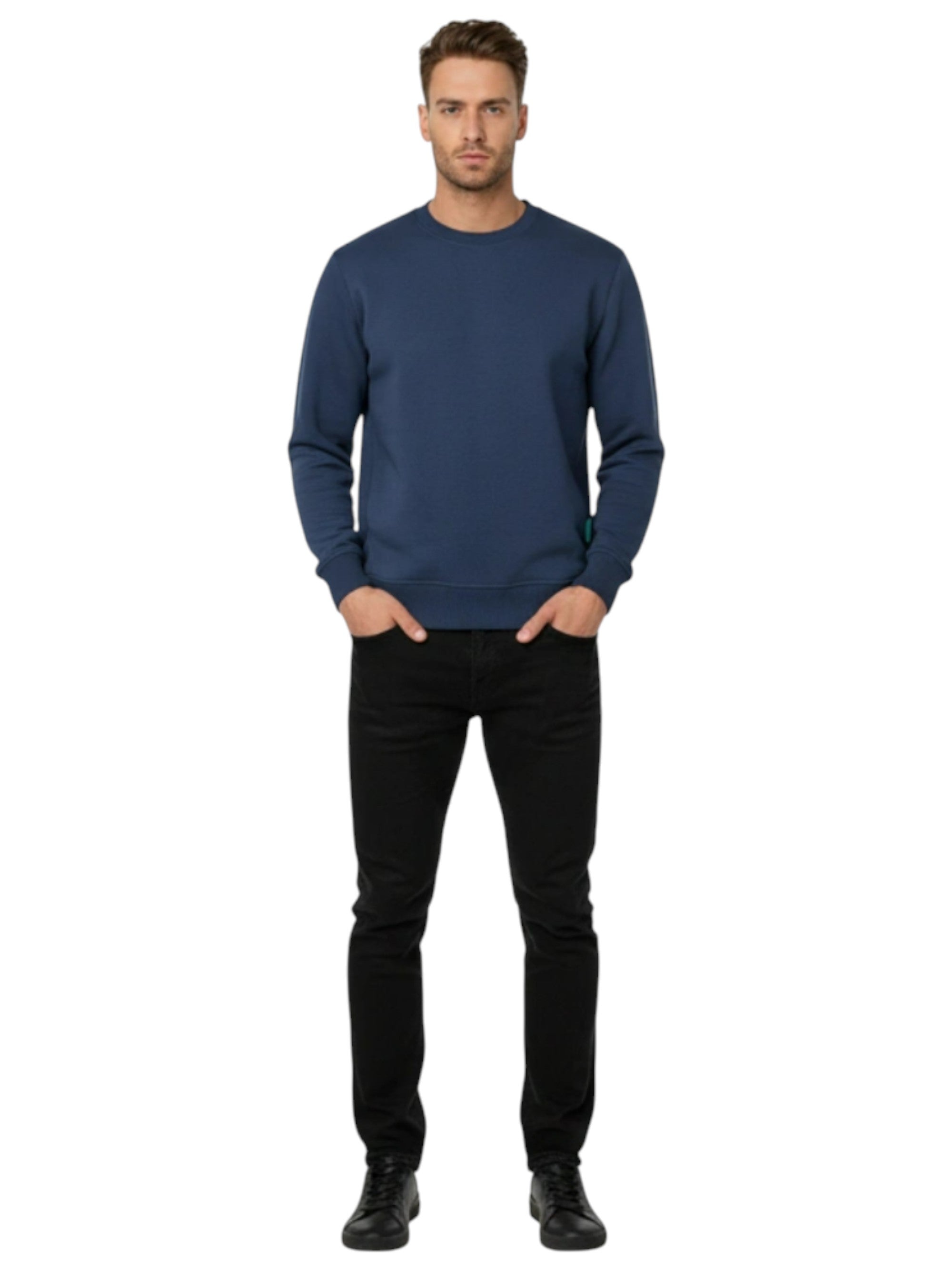 Image for Men's Plain Sweaters,Navy